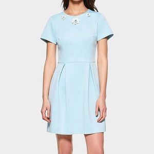 Betsey Johnson Appliqué Retro Blue Dress